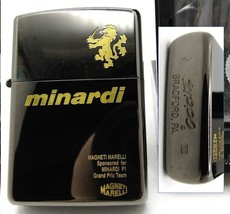 Minardi Magnetti Marelli Formula 1 F1 Black Gold Engraved Zippo 1991 Mint Rare - £128.66 GBP