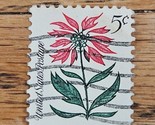 US Stamp Christmas Flowers Poinsettia 5c Used Wave Cancel - £0.73 GBP