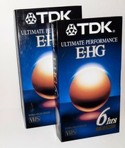 Lot 2 New Sealed Tdk Ehg Extra High Grade Ultimate Performance T-120 Vhs Tapes - £7.74 GBP