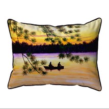 Betsy Drake Sunset Fishing Large Indoor Outdoor Pillow 16x20 - £36.99 GBP
