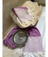 TURKISH Hammam Peshtamal Cotton Bath Towel Spa Beach Pareo Yoga Gym Set ... - $273.10 MXN