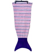 Girls Mermaid Tail Ombre Pink &amp; Purple Striped Plush Snuggle Sack Soft B... - £7.15 GBP