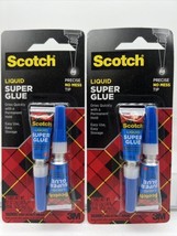 (2) Scotch Liquid Super Glue  Tip No Mess Run Percise .14oz COMBINE SHIP... - $4.99