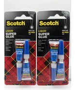 (2) Scotch Liquid Super Glue  Tip No Mess Run Percise .14oz COMBINE SHIP... - $4.99