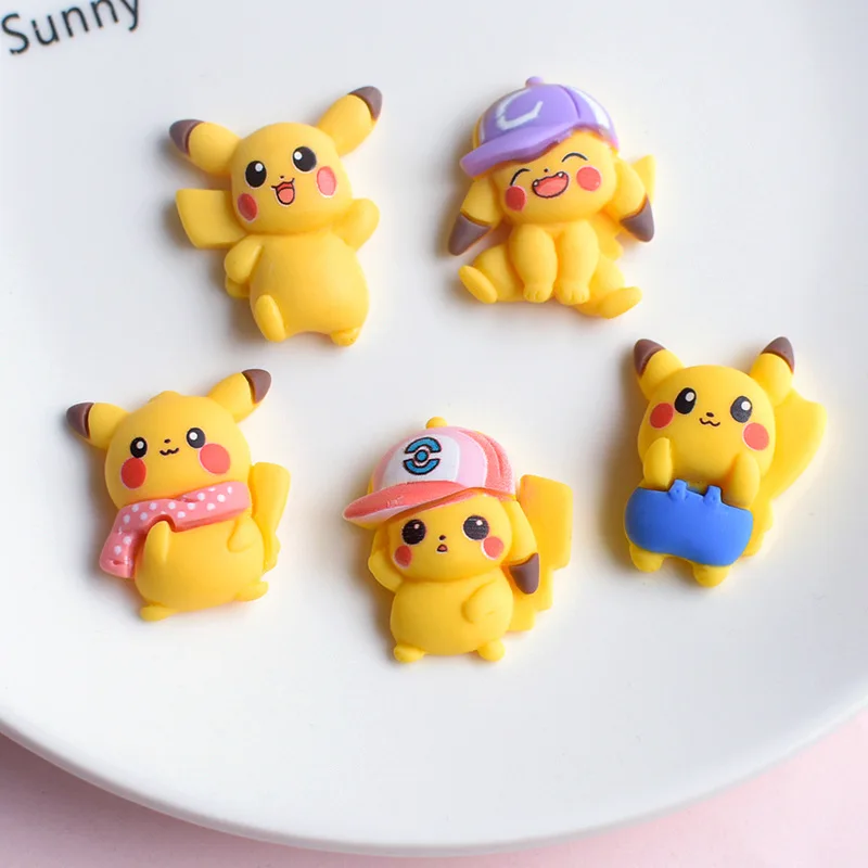 5/10pcs Pokemon kawaii anime figure Pikachu DIY resin patch pokemon accessories - £8.11 GBP+