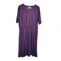 Anthony Richards Elastic Waist Midi Tea Dress ~ Sz 20W ~ Purple ~ White ... - £31.86 GBP