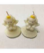 Vintage Christmas holiday angel candles blue eyes Gurley novelty - $19.75