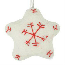 Fair Trade Holiday Handmade White Snowflake Star Christmas Tree Ornament - £6.94 GBP