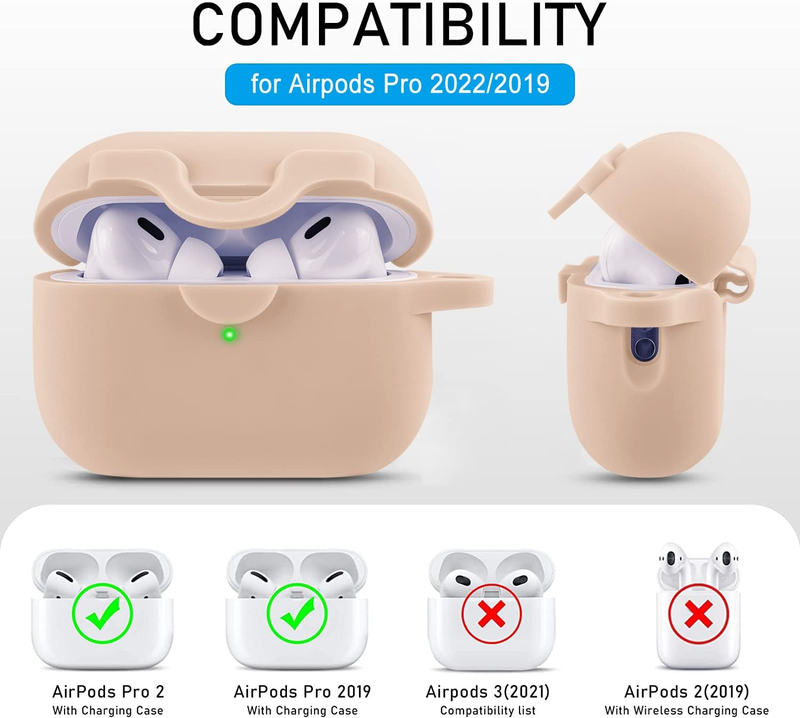 Secure Lock Case for Airpods Pro 2 with Cute Bling Keychain - Silicone Protectiv Item image 4