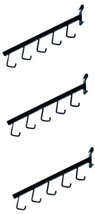 Waterfall Square Tube 5 Hook For Grid Black Lot of 3 - $32.95