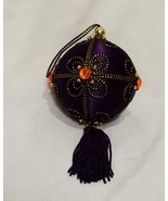 Ball Ornament Beads Tassel String Christmas Purple Brown  4&quot; - £18.72 GBP