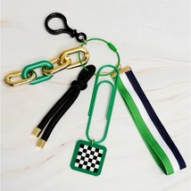 City Hip Jingle Wristlet Key Chain Bag Charm Green Navy Black White Gold - €12,85 EUR