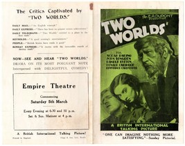 E.A. Dupont&#39;s TWO WORLDS &#39;30 UK Herald Norah Baring, John Longden, Randle Ayrton - £59.95 GBP