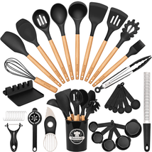Silicone Cooking Utensils Set, 38 PCS Kitchen Utensils Set for 446°F Hea... - $38.82