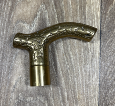 Brass Cane Handle Only Ornate Floral Gold Tone Walking Stick - $20.99