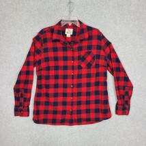 Field &amp; Stream Women&#39;s Flannel Shirt Long Sleeve Buffalo Plaid Red XL - £11.21 GBP