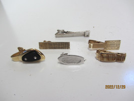 6 Vintage Tie Clip Bar Lot Swank DANTE 3 Sarah Coventry AND SAD ONE STONE - £15.66 GBP