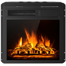 18&quot; Electric Fireplace Insert Freestanding &amp; Recessed Heater Log Flame R... - £185.63 GBP