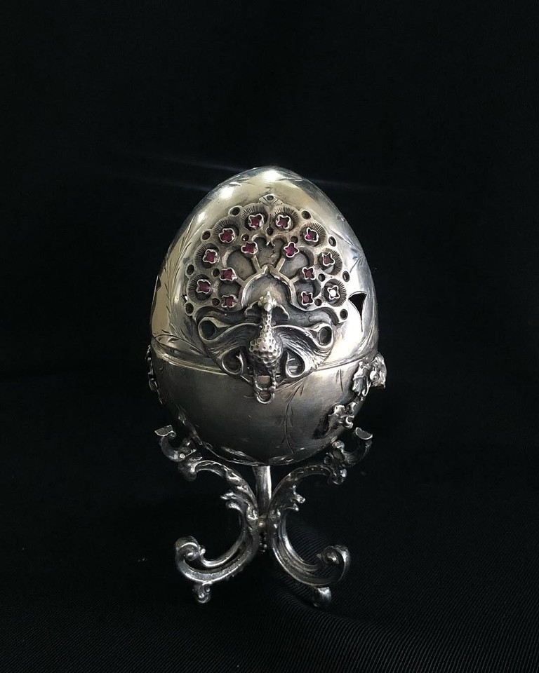 Antique Silver Egg 84 Weight 157 Grams - $1,683.00