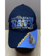 United States Navy We Own the Seas Military Cap Hat Blue, Chain Eagle Crest - £18.47 GBP