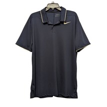Nike Golf Dri-Fit Men&#39;s Shirt Size L Standard Fit Navy Blue White Short ... - £14.47 GBP