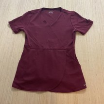 Jaanuu Tulip Womens Medical Scrub Top Wine Maroon crimson Small J96203 - $23.22