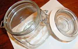 Clear GLASS JAR Clamp Lid 3/4 qt 24 oz STORAGE Flip Top Airtight Gasket ... - $29.18