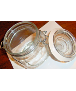 Clear GLASS JAR Clamp Lid 3/4 qt 24 oz STORAGE Flip Top Airtight Gasket ... - $29.18