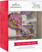 Hallmark Christmas Ornament Trolls World Tour &quot;Poppy and Queen Barb&quot; New in Box - £5.59 GBP