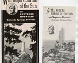 2 Will Rogers Shrine of the Sun on Cheyenne Mountain Brochures 1950&#39;s - £17.08 GBP