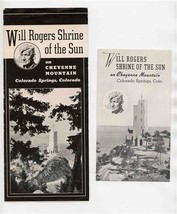 2 Will Rogers Shrine of the Sun on Cheyenne Mountain Brochures 1950&#39;s - $21.78