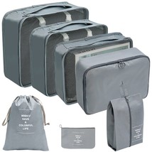 7/8/10 Pcs Set Travel Bags Large Capacity Storage Makeup Bag Suitcase Packing Po - £62.05 GBP
