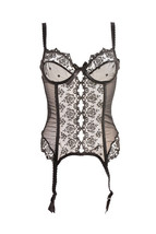 AGENT PROVOCATEUR Womens Corset Elegant Elastic Printed Black Size S - £182.26 GBP