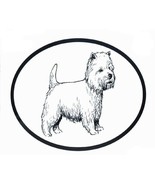 West Highland White Terrier Decal - Dog Breed Oval Vinyl Black &amp; White S... - £3.19 GBP