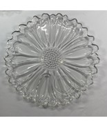 Hazel Atlas Clear Daisy Sunflower Snack Luncheon Plates Set of 8 - $86.83 CAD