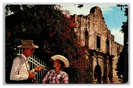 Texans Discussing a Lost Bike The Alamo San Antonio TX UNP Chrome Postcard K18 - £2.33 GBP