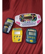 Bundle Of 4 Handheld Pocket Games Blackjack Soliatare Name That Tune Tested - $29.70