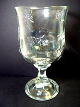 Anchor Hocking Heavy stemmed water glass goblet SAVANNAH Disc pattern 16 oz - $14.03