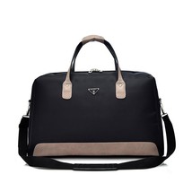 Fashion Nylon Travel Bag Women Patchwork Leather Men Travel Duffle Bags - $70.00