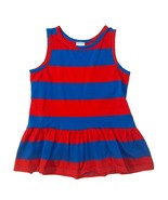 Hanna Andersson Girls Red and Blue Striped Sleeveless Peplum Tank Shirt,... - £13.44 GBP