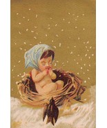 1880s Gold Baby in Bird Nest Trade Card Unbranded - £7.13 GBP