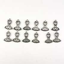 Oriental Trading Co. Ballerina Dress Charms Metal Silver Color Tutu Set of 12  - £10.06 GBP