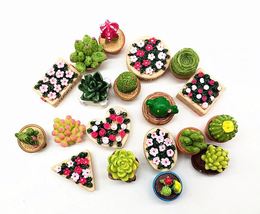 [Miniature] 19pc Mini Tree/Plant/Flower Pot for Doll House/Making Craft/Decorate - £11.73 GBP