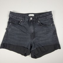 H&amp;M Women&#39;s Size 6 Black Denim Cuffed Jean Shorts - £9.45 GBP