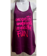 Zumba Wear Unexpected Unapologetic Free-Spirited Fun Tank Plum Size S (S... - $14.98