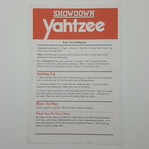Showdown Yahtzee Rules Instructions Manual Booklet Replacement Game Part... - £2.31 GBP