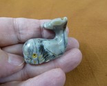 (Y-WHA-SP-39) gray WHALE MOBY carving SOAPSTONE PERU figurine love littl... - $8.59