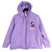 Disney Parks Walt Disney World Mickey Mouse Zip Hoodie Purple Women&#39;s XL - £15.81 GBP
