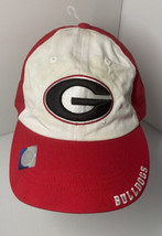 NEW Red White Georgia Bulldogs Cap Hat Baseball NCAA Canvas Cotton Adjustable - £11.13 GBP