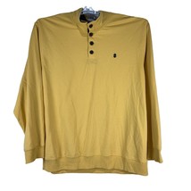 Izod Saltwater Men&#39;s Yellow Mock Long Sleeved Fleece Pullover Shirt Size... - $23.03